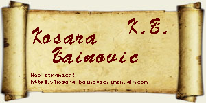 Kosara Bainović vizit kartica